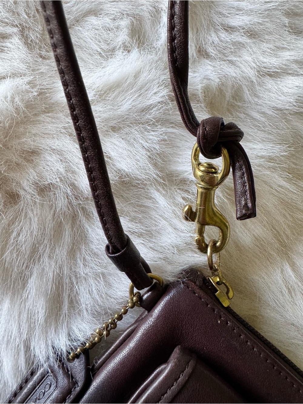 Coach Dark Brown Leather Turnlock Wristlet - Picture 12 of 14
